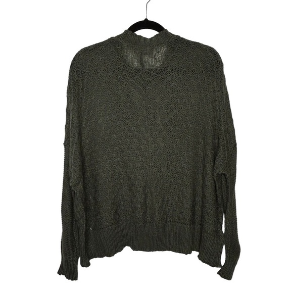 Wooden Ships Forrest Green Loose Cable-knit Pullover Sweater Sz S/M - Picture 2 of 11